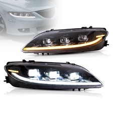 LED Headlights For 2003-2008 Mazda 6 Sequential Turn Signal w/ Startup Animation picture