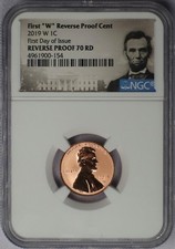 2019-W 1c Lincoln Cent - NGC Reverse Proof 70 RD FDOI picture
