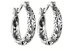 BRIGHTON BEACH Stylish Flower Hoop Earrings picture