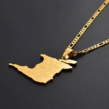 Trinidad and Tobago Map with Cities Pendant Necklace picture