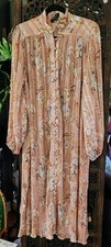 Beulah Style Women's Modest Dress  Long Beige Pleated Orange Cream One Size picture
