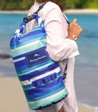 Tommy Bahama Dry Bag Blue Multicolor Harbor Stripe Waterproof 20L NEW picture