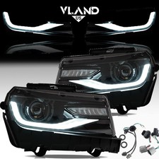 VLAND Pair LED Projector Headlights For 2014 2015 Chevy Camaro W/Sequential Turn picture