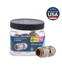 Brand New Sharkbite Max 1/2 in. Brass  Coupling Fitting Pro Pack (8-Pack) picture