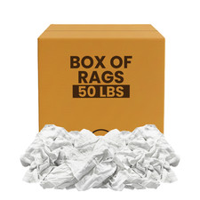 Recycled White Knit 100% Cotton Cleaning Rags 50 lbs. Box - Multipurpose Use picture