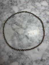 VTG Precious Precious 925 Sterling Silver & 14K Gold Rope Twist Necklace 34g picture