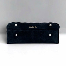 Vintage 1980s Cartier Black Suede Watch Service Travel Pouch Case picture