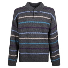 PS Paul Smith Textured Stripe Wool Blend Polo Shirt Men's XL Multicolor Pullover picture