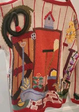  Berek 3D Knit Cardigan Sweater Gardening Plant Lady Grandmacore Wearable Art  picture