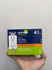 Leviton M42 GFNT1-4W 15A-125V Duplex Outlet - White - (Pack of 4) picture