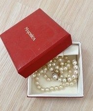 AUTHENTIC Majorica Pearl Necklace 925 Sterling Silver Clasp Stamped picture