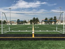 Vallerta Premier 18 X 7 Ft. Regulation Size Steel Soccer Goal with NET (White) picture