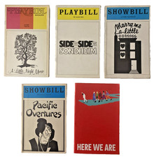 Stephen Sondheim Lot Of 5 Broadway & Off Bdway Playbills 1973 to 2023 picture
