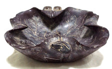 Vintage Chinese Carved Soapstone Lotus Leaf Brush Washer Scholar Dish 5