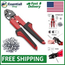 Versatile Wire Rope Crimping Tool Set with 100 Double Barrel Ferrules Included picture