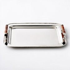 New Modern Serving Tray with Bamboo Handles in the Style of Ralph Lauren 15