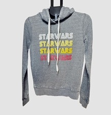 Star Wars Men's Gray Pullover Hoodie vintage Graphic Logo Drawstring Size M picture