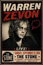 1984 WARREN ZEVON CONCERT POSTER WALL ART PRINT SAN FRACISCO CALIFORNIA picture