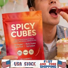 1x Spicy Cubes Hot Peach Gummies With Chili Pepper, Maca Root Muira Puama Gummy picture
