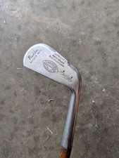 Vintage Chas Hendry Bellshill Rustless Mashie Iron - Original Hickory & Grip picture