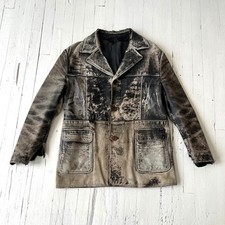 Men's Vintage Leather Jacket 60's - 70's Distressed picture