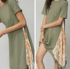 TINY by Anthropologie NWT Guilia Asymetrical Green Dress Sz M Boho Lagenlook picture