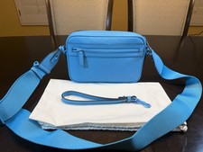 New Authentic Gucci GG Supreme Logo Blue Leather Shoulder Bag picture