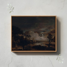 1647 Moonlit Landscape Painting Reproduction Giclee Canvas Print picture