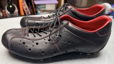 Vtg Italian Marresi HTi Mountain Bike cycling shoes Hand Made Leather 46 Used 3x picture