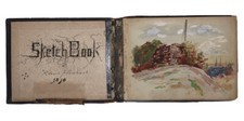1890, ROBERT HEUBACH'S SKETCH BOOK, ARTIST BOOK, BEAUTIFUL ORIGINAL ART, UNIQUE picture