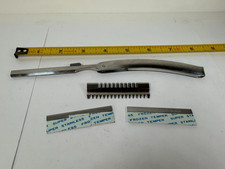 Vintage Morris Flamingo Straight Razor Japan Stainless w/ Case Blades + Comb picture