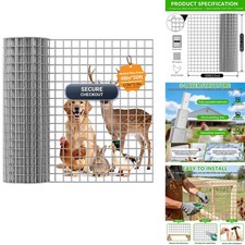 Welded Wire Fence 1/2 in 48 x 50 ft 16 Gauge Hot Dip Galvanized for Poultry picture