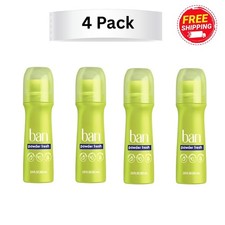 (4 pack) Ban Antiperspirant Deodorant Invisible Roll-On for Women and Men, Powde picture