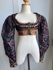 1800's Victorian Antique Floral Silk Bodice picture
