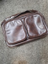 1970s Vintage Solid FAUX Leather Travel Bag By Bantam Travelware picture