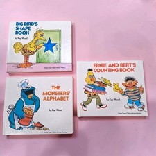 VTG Sesame Street Hardcover Book Lot 1977 Big Bird Ernie Bert Cookie Monster HTF picture