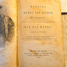 1855 Memoirs of Henry VIII England Henry W Herbert Cloth Illus Miller Orton picture