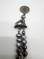Silpada Signed 34in Cultured Gray Baroque Pearl Hematite Toggle Charm picture