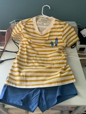 Monoprix Striped and White Skateboard NWOT Boys Size 5 Ans Sets picture