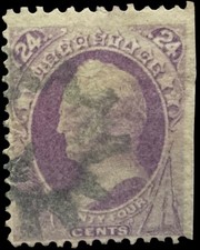 US Scott 153 24c 1870 Winfield Scott Fancy Cancel Used CV $230 picture