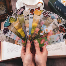 Set of 5 - Butterfly 3D Flowers Bookmarks Reading Readers Gift For Book Lovers picture