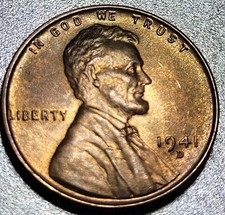 1941-d lincoln wheat cent penny with Errors “ Double date on D picture