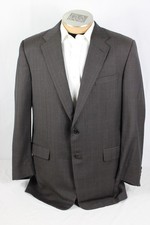 Hickey Freeman Mens Sport Coat 44L Gray Wool Plaid 2 Button Single Vent USA picture