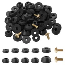 58 Pack Faucet Washer Assortment Kit - Flat and Beveled Rubber Faucet Washers fo picture