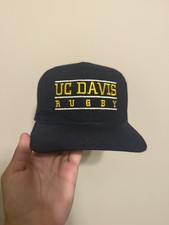 Vintage UC Davis Rugby Aggies Hat Cap Snapback Navy Wool NCAA Youngan College picture