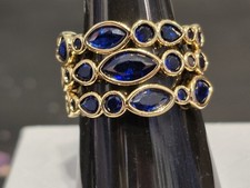 For The Nights You Forgot Blue Sapphire Gold Plating RG99164 Bomb Party BP Sz 8 picture