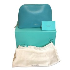 Authentic Tiffany & Co. Cosmetic Makeup Dome Shaped silver lined pouch Limited picture