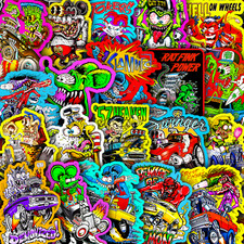 Rat Fink Ed Roth Vinyl Decals 40pcs Hot Rod Custom Car Bike Skateboard Sticker picture