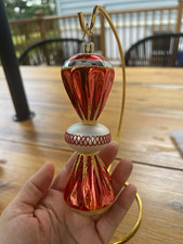Christopher Radko Rare Vintage Fantasia orange Party Pop Glitter Glass Ornament picture