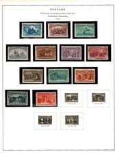 1893 U.S. COLUMBIAN EXPO  A BEAUTIFUL P/SET OF 12 Sc#237- M/NH/H See Note picture